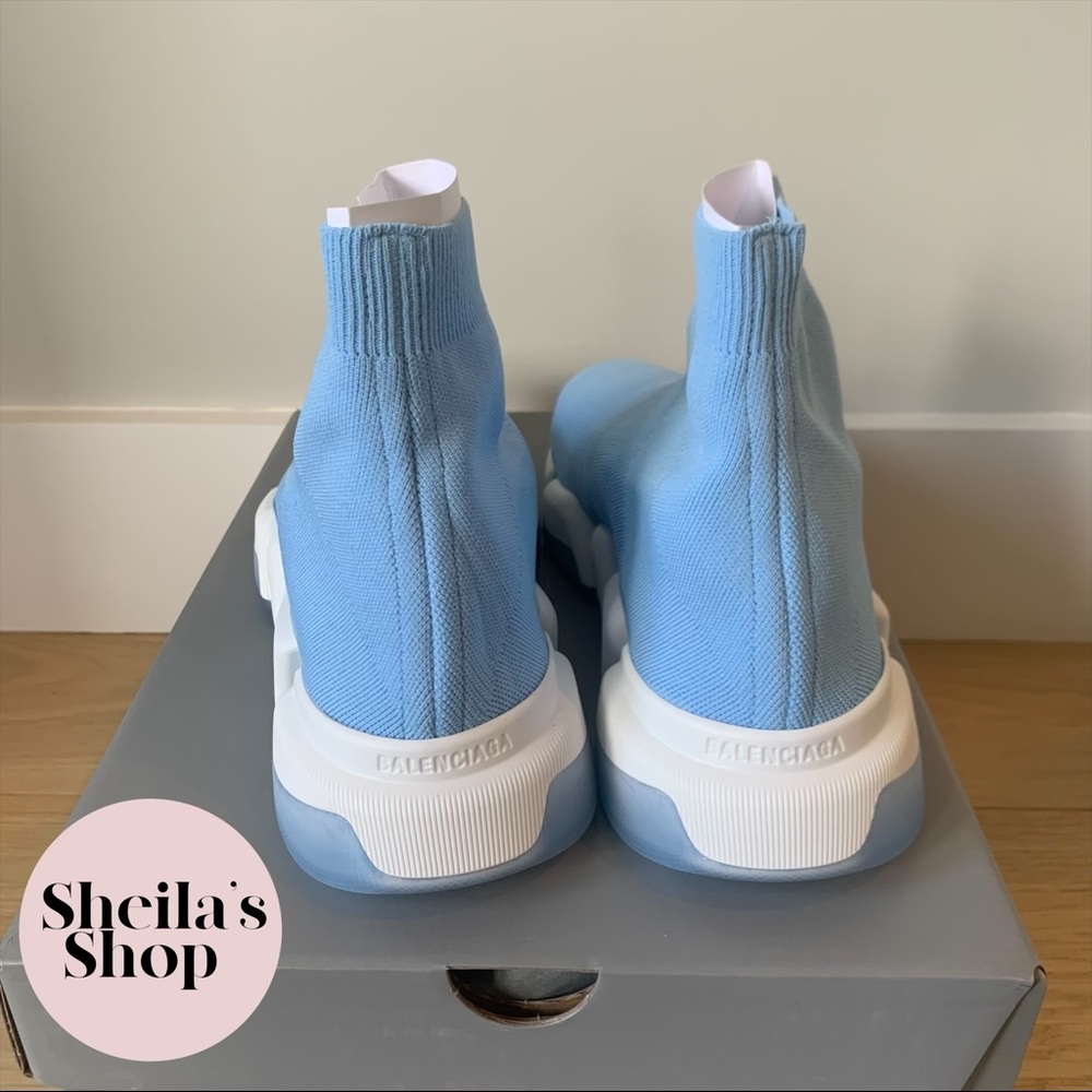 NIB Balenciaga Men’s Speed 2.0 LT Sneakers Blue Size 42 - Picture 5 of 10